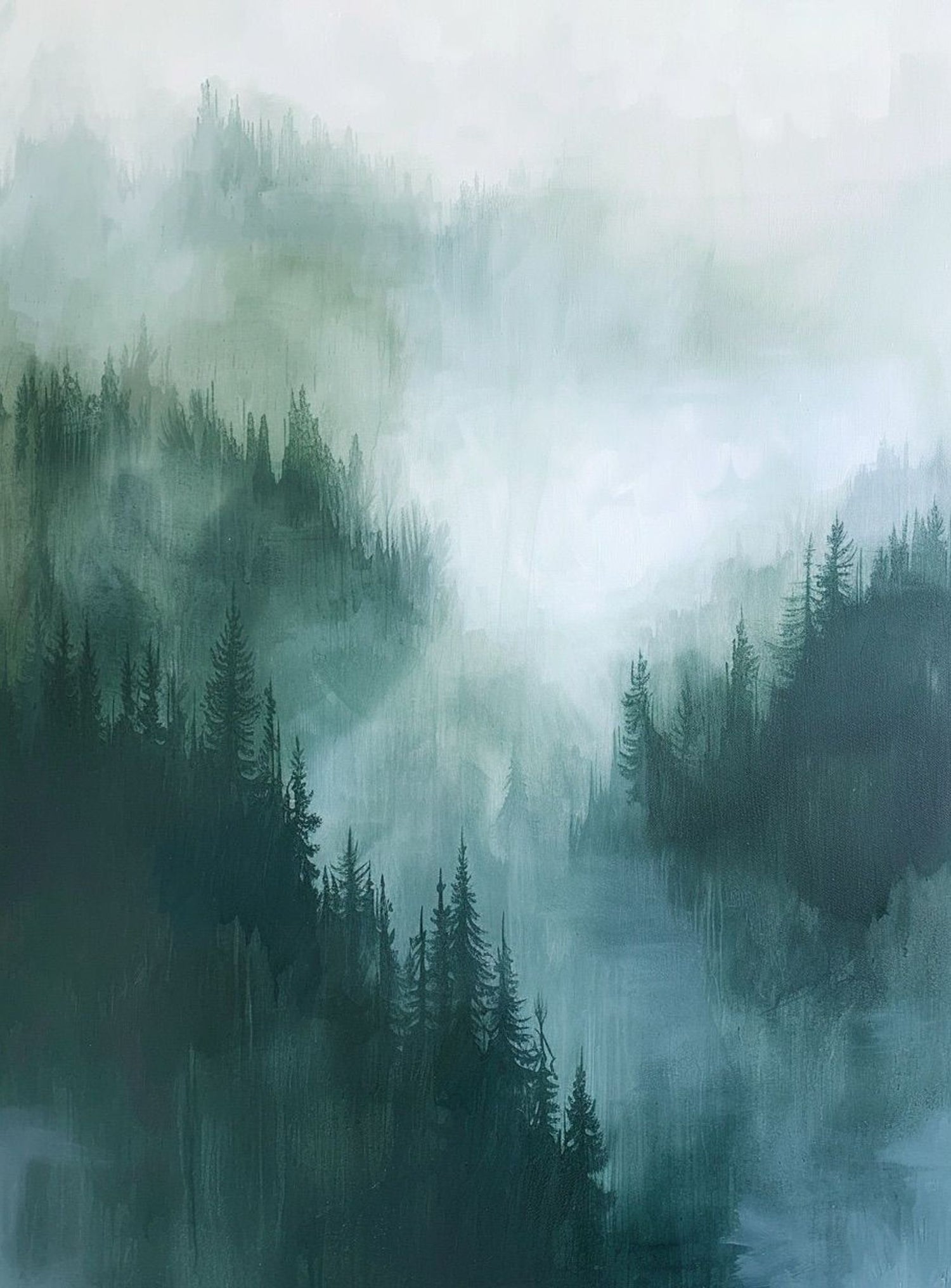 Mist caught in the pines