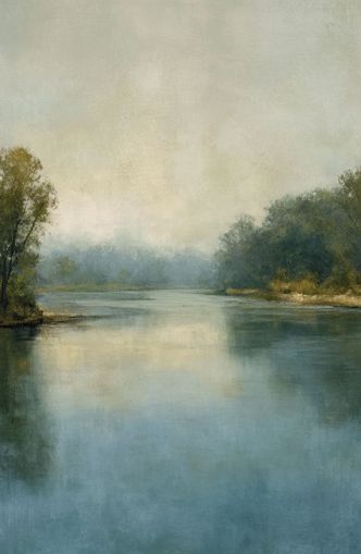 Misty bend in the river