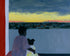 City lights beyond the parapet