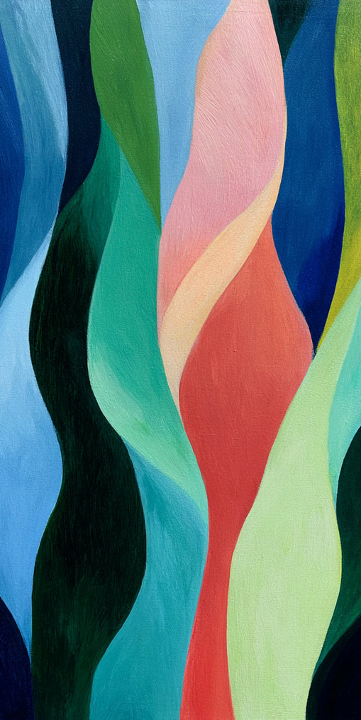 Layered wavy color bands