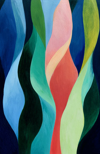 Layered wavy color bands