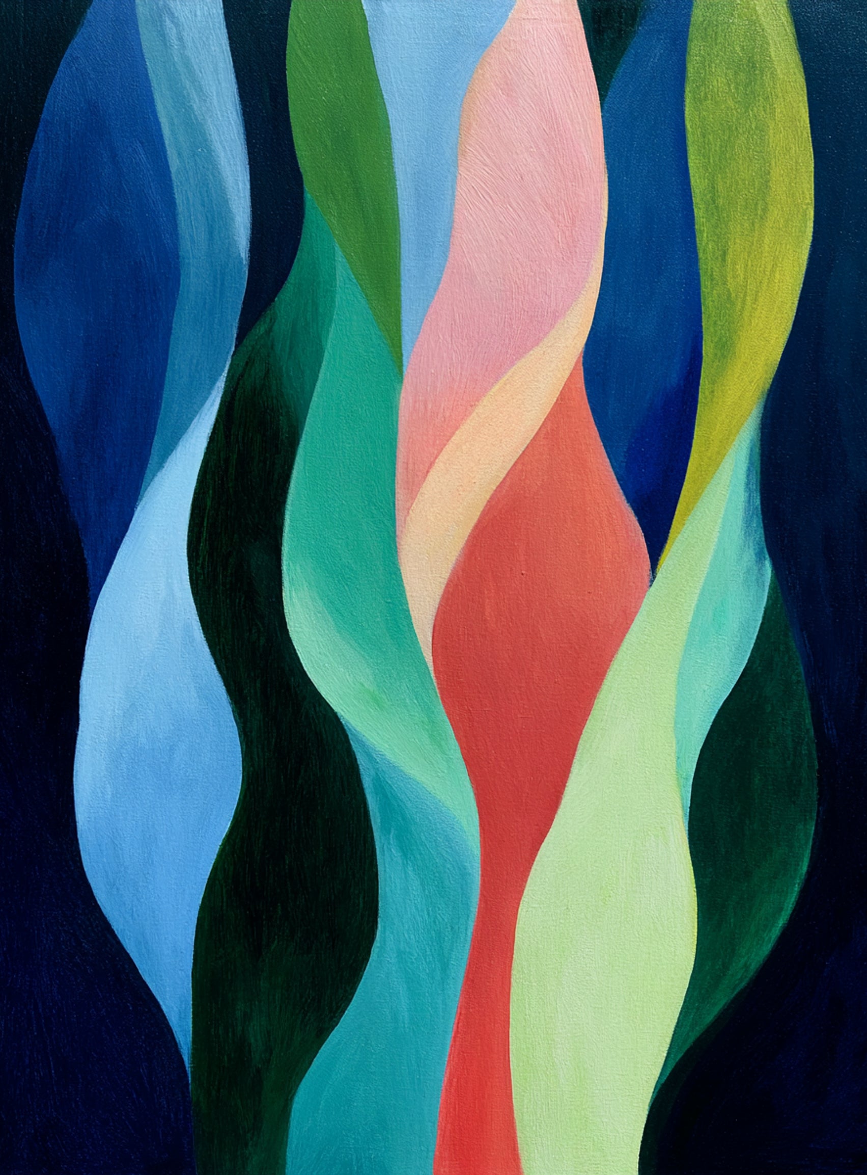 Layered wavy color bands
