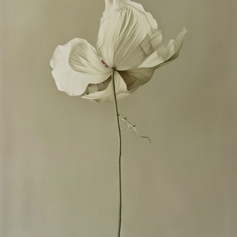 Ivory bloom in gray air