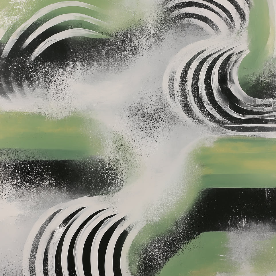 Curved bands in drifting haze