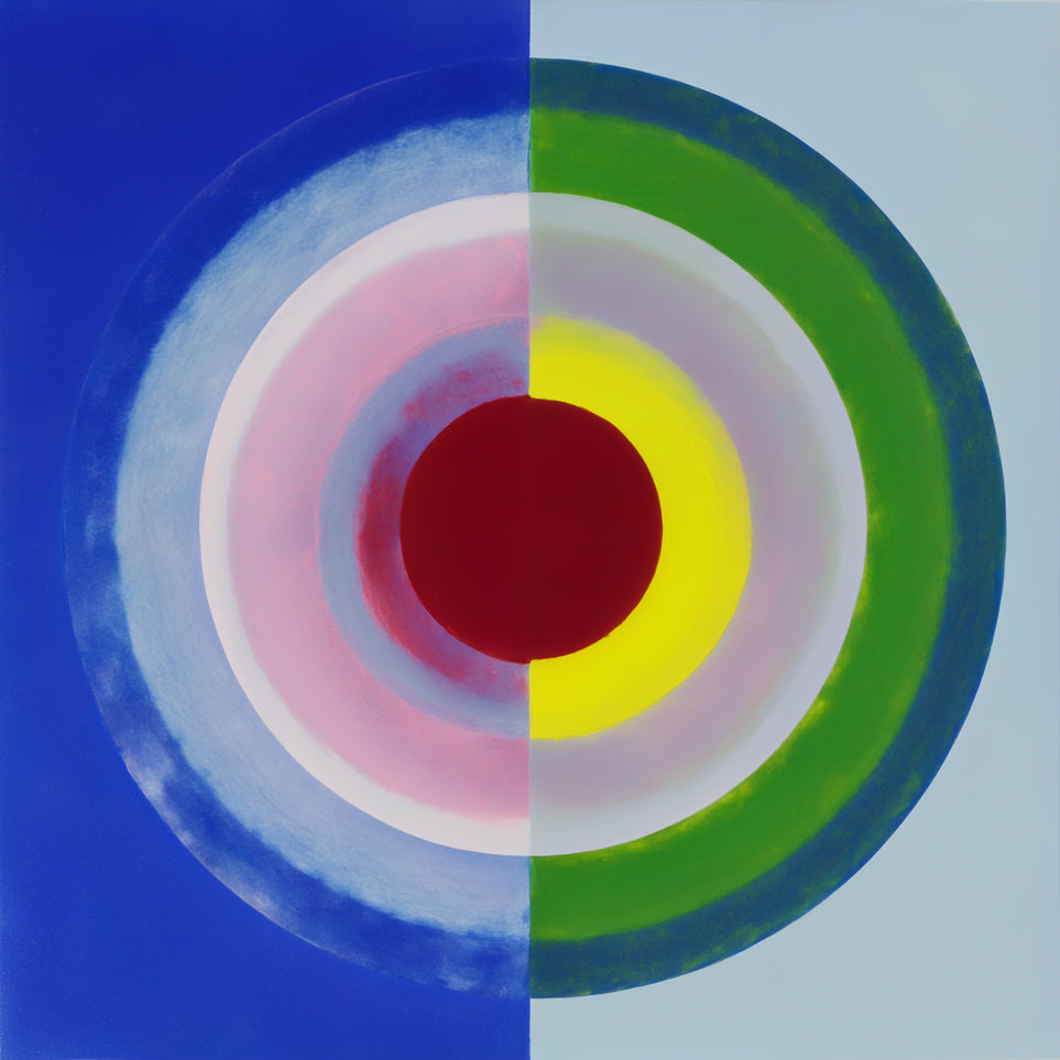 Blue and green split circle