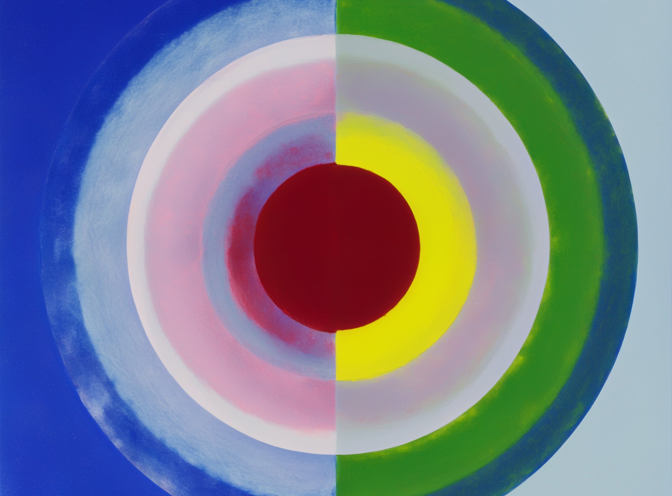 Blue and green split circle