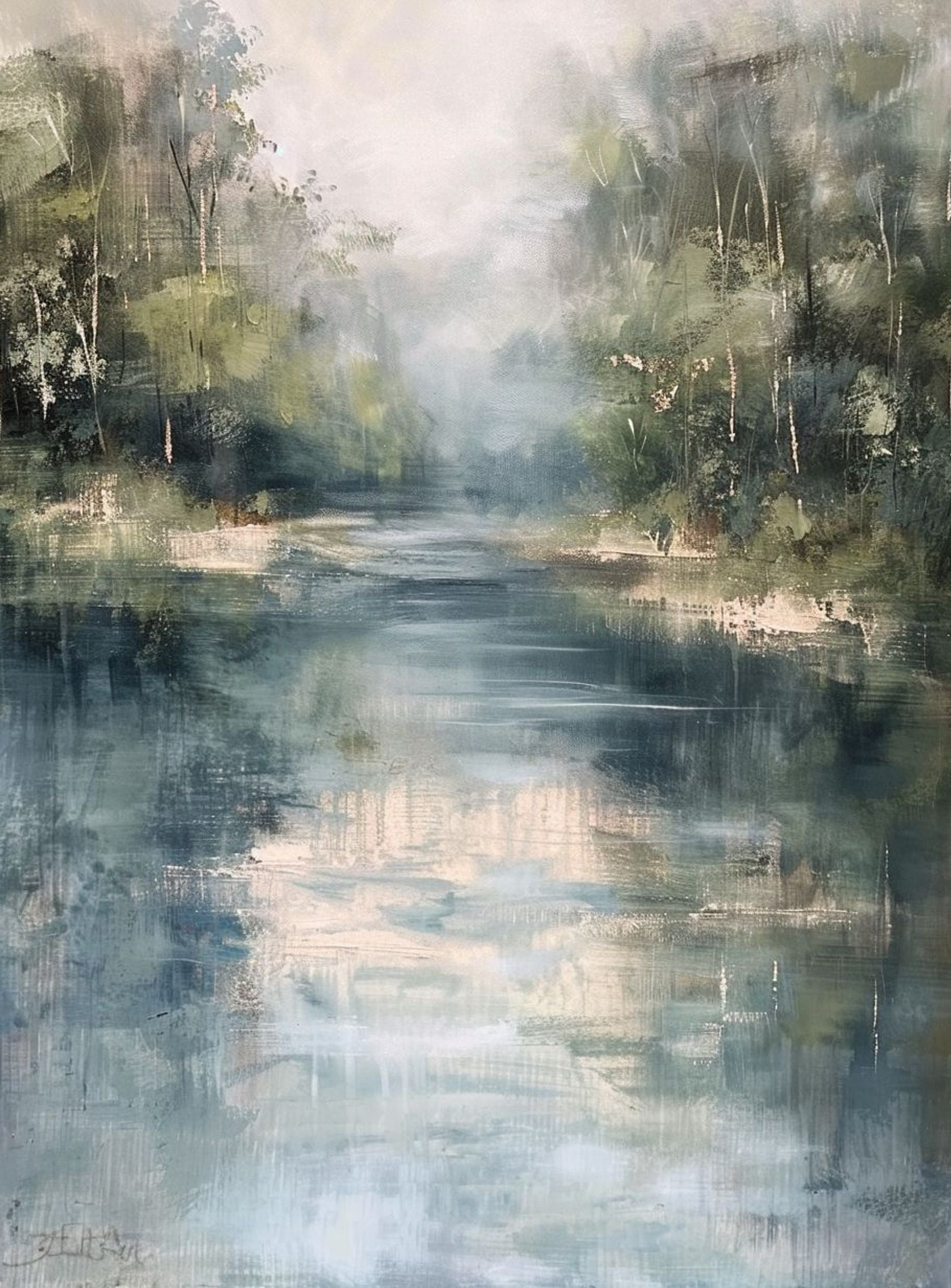 Pale sky in blue water