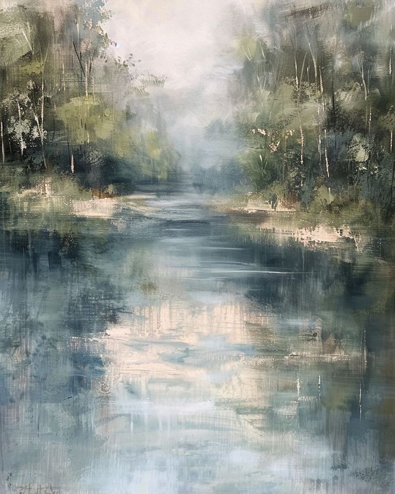 Pale sky in blue water