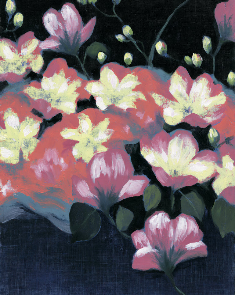 Flowers waking in the dark