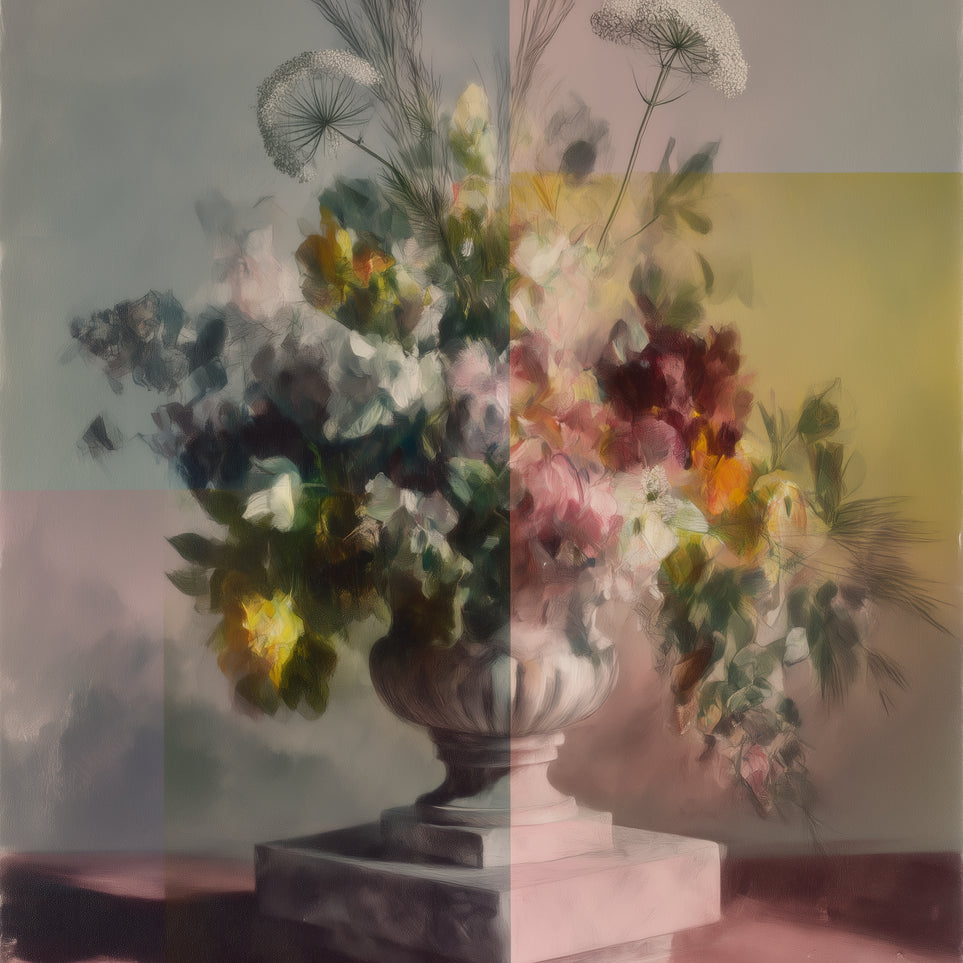 Bouquet in divided light