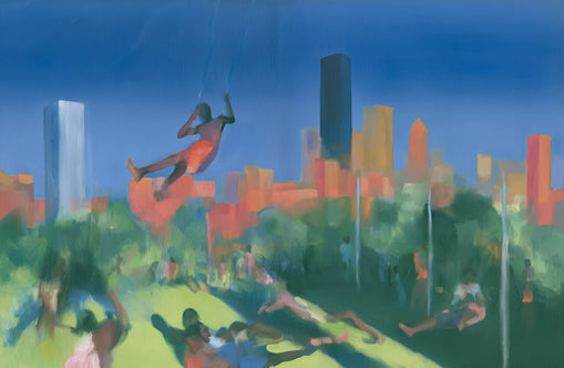 Swinging over the city park