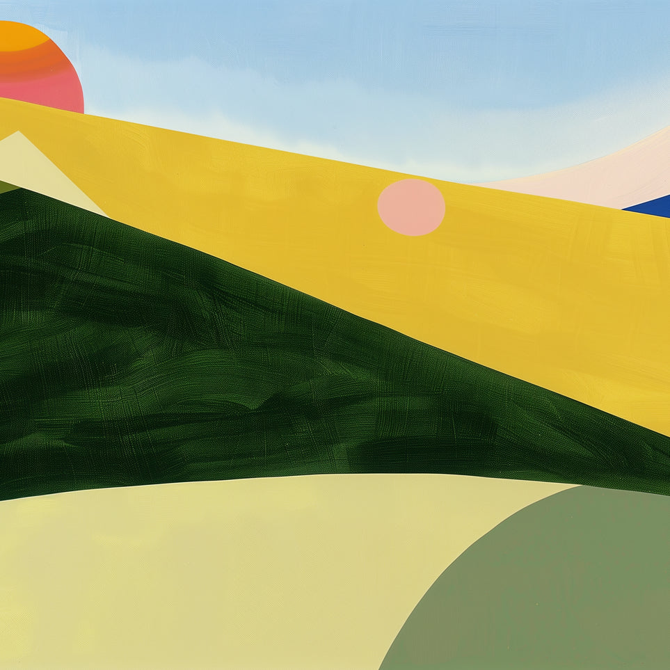 Three suns over rolling hills