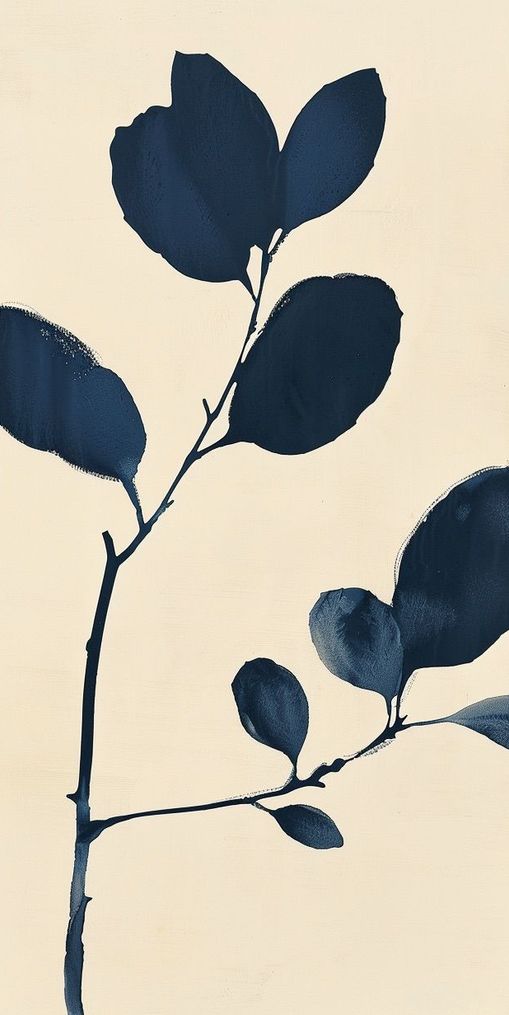 Ink leaves on bare stem