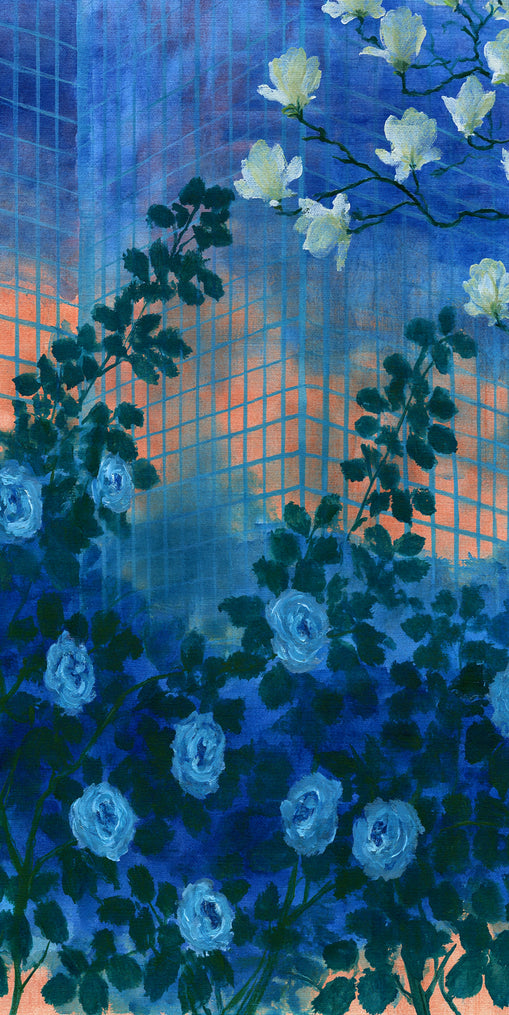 Roses climbing the grid