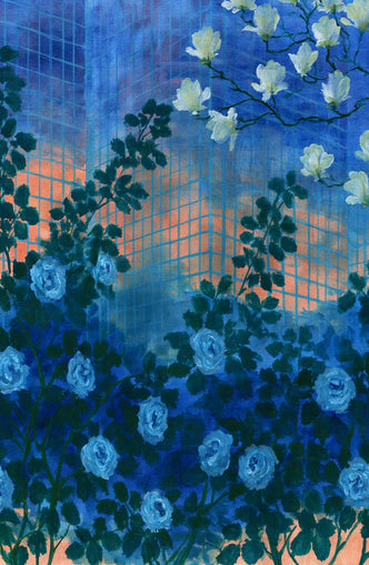 Roses climbing the grid