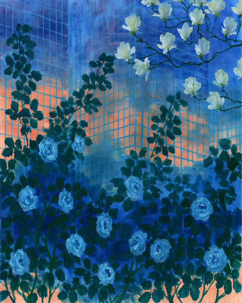 Roses climbing the grid