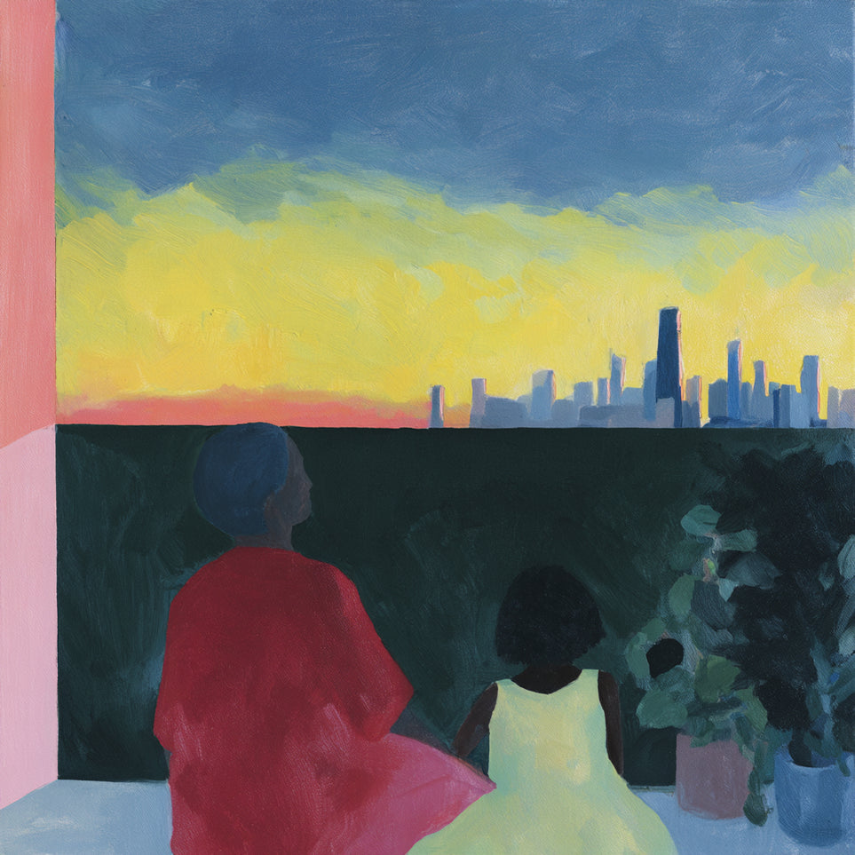 Yellow sky over the skyline