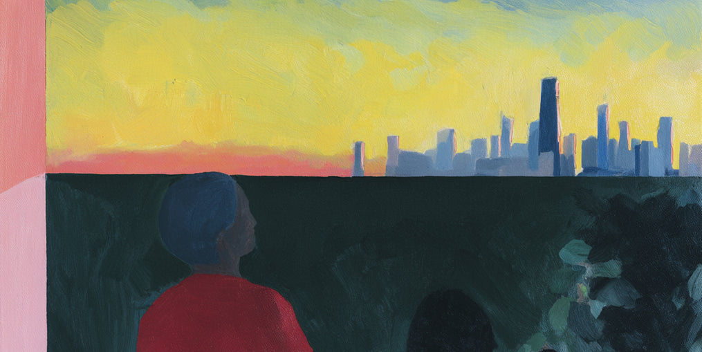 Yellow sky over the skyline