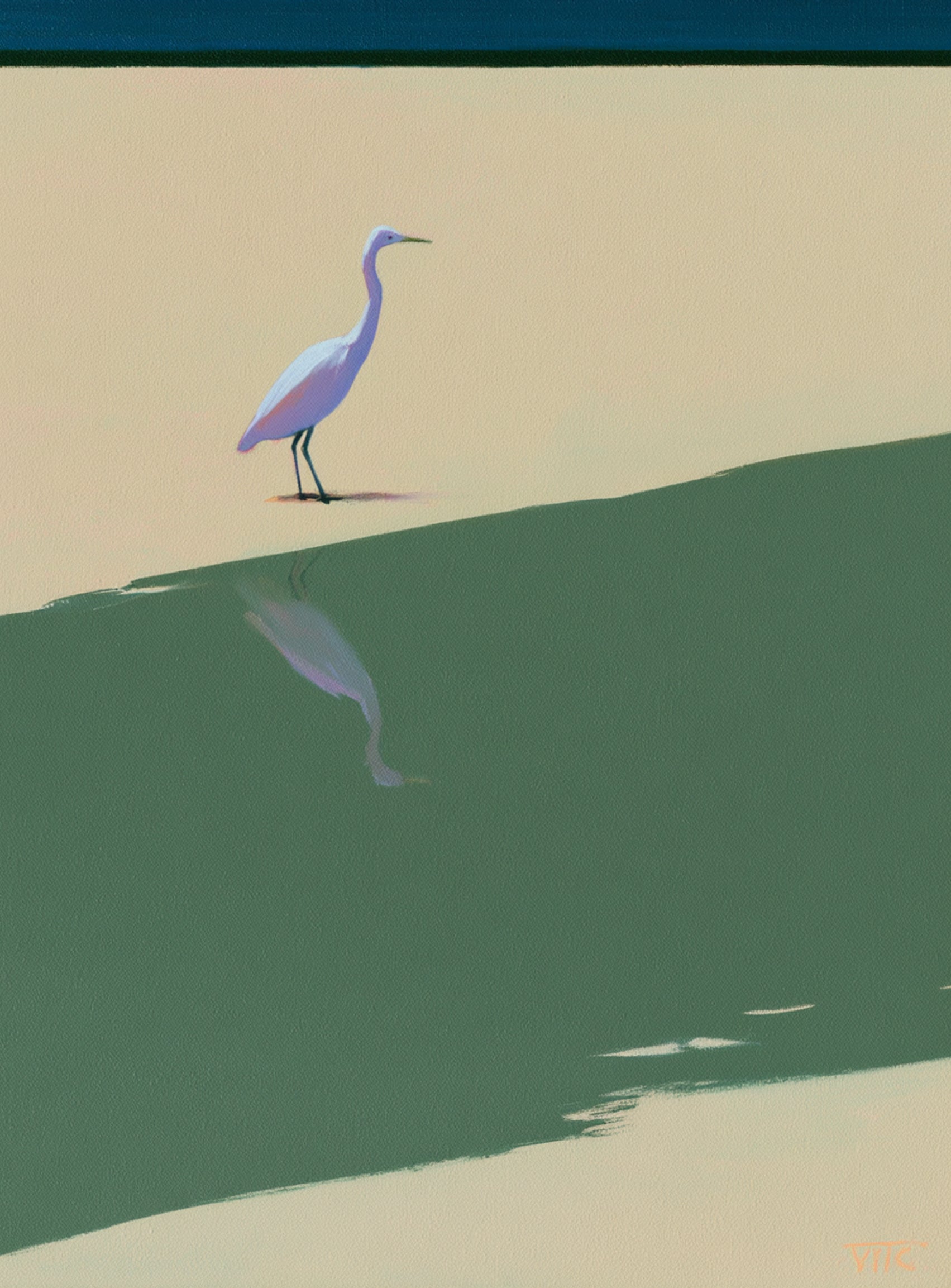 Where the egret doubles