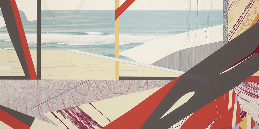 Beach horizon within angled bands