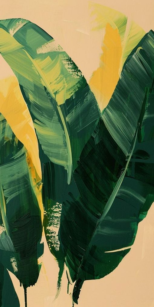 Green leaves in warm haze