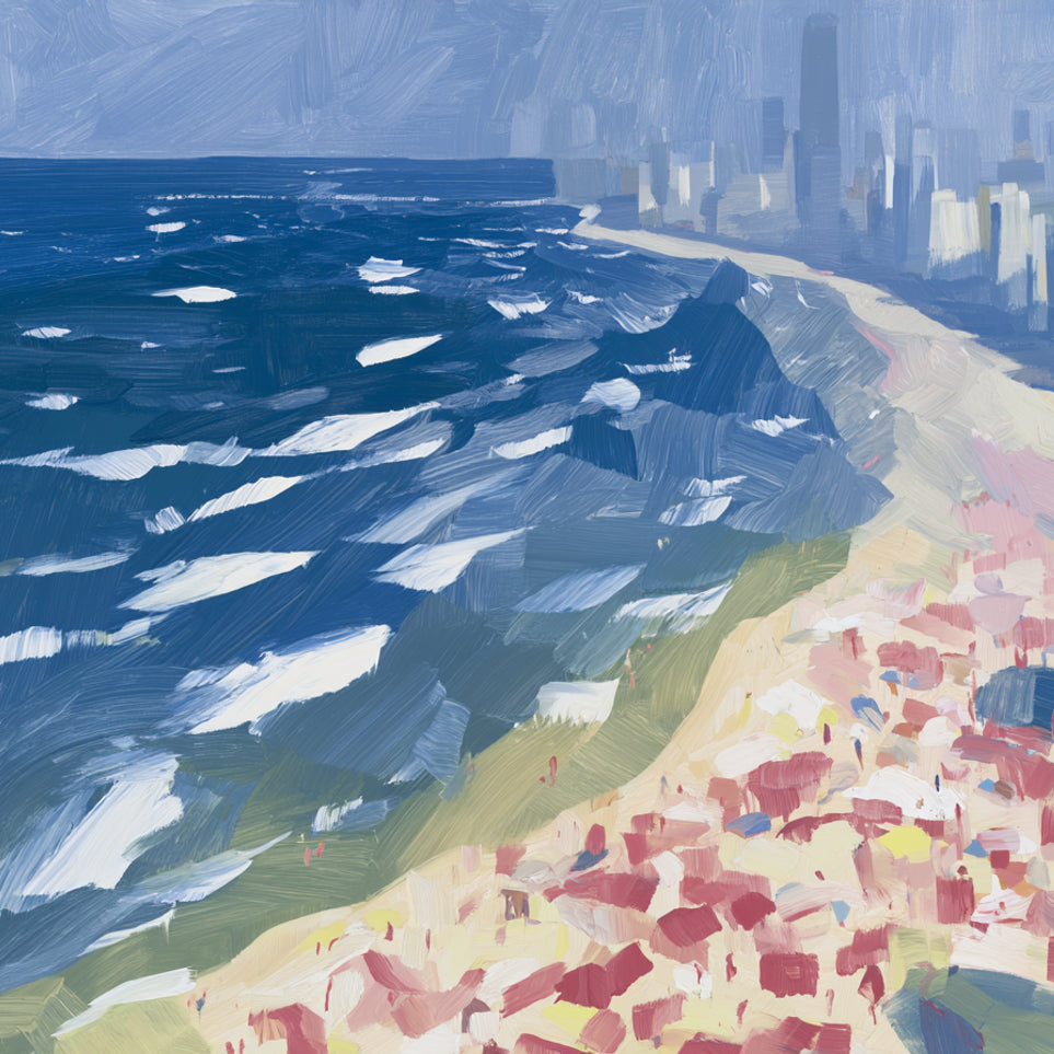 City towers above the surf