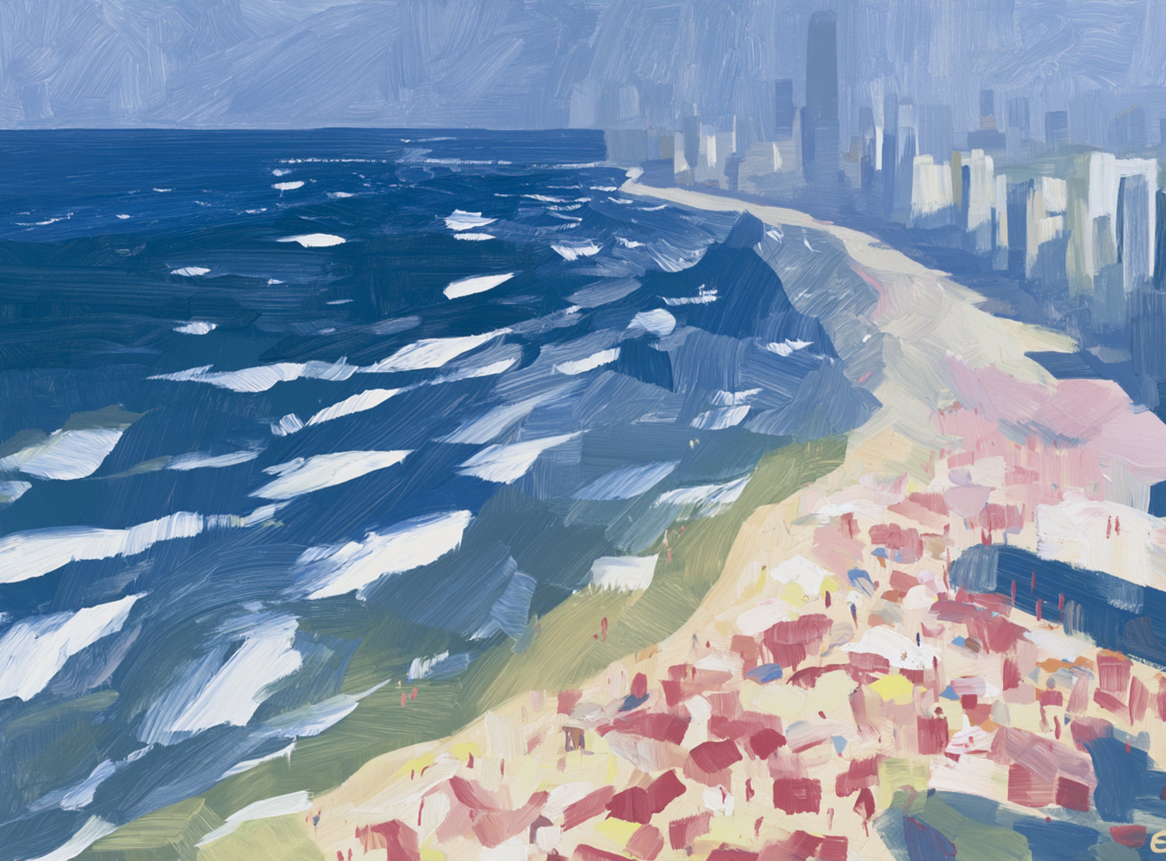 City towers above the surf