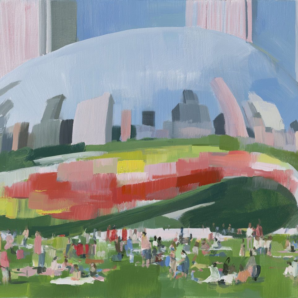 Picnic under the mirrored dome