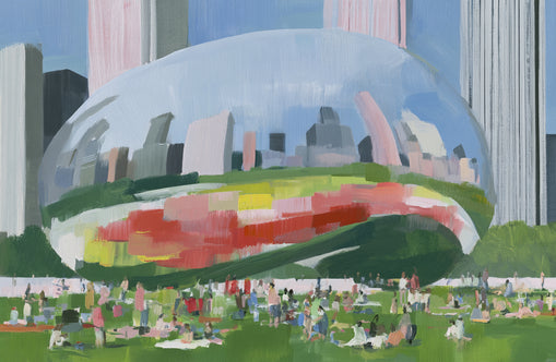 Picnic under the mirrored dome