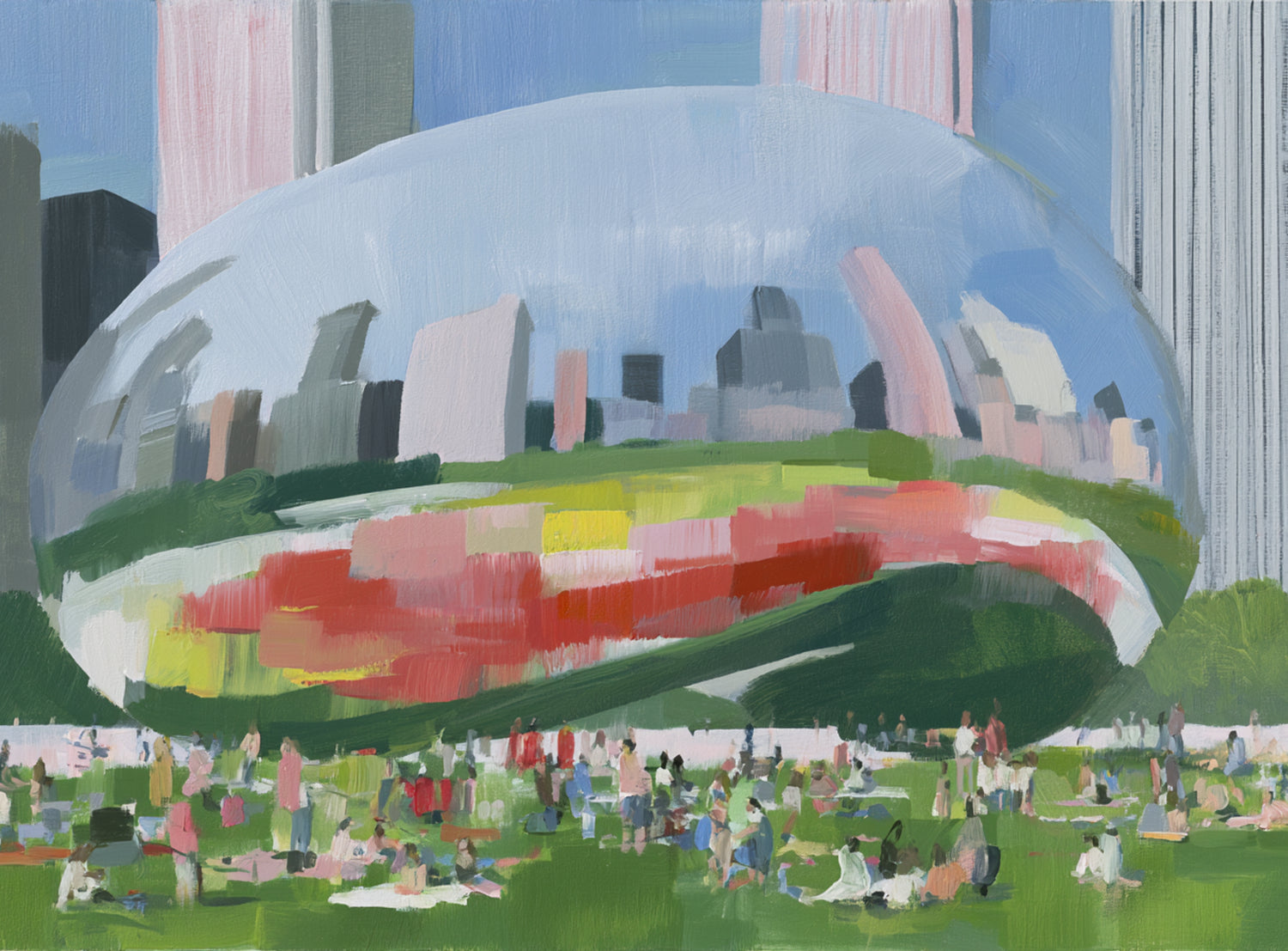 Picnic under the mirrored dome