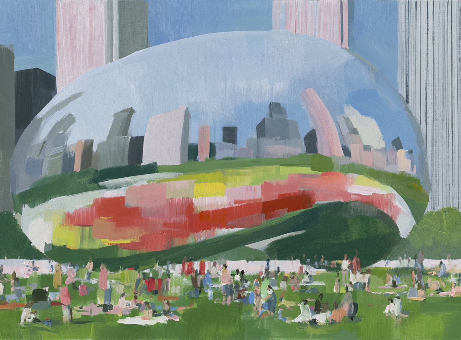 Picnic under the mirrored dome