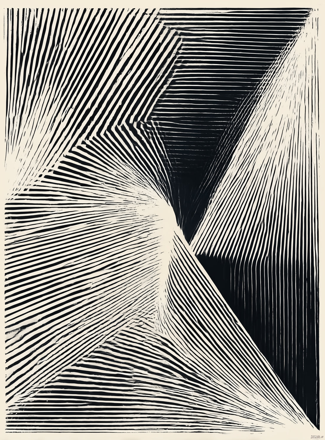 Where the lines break inward