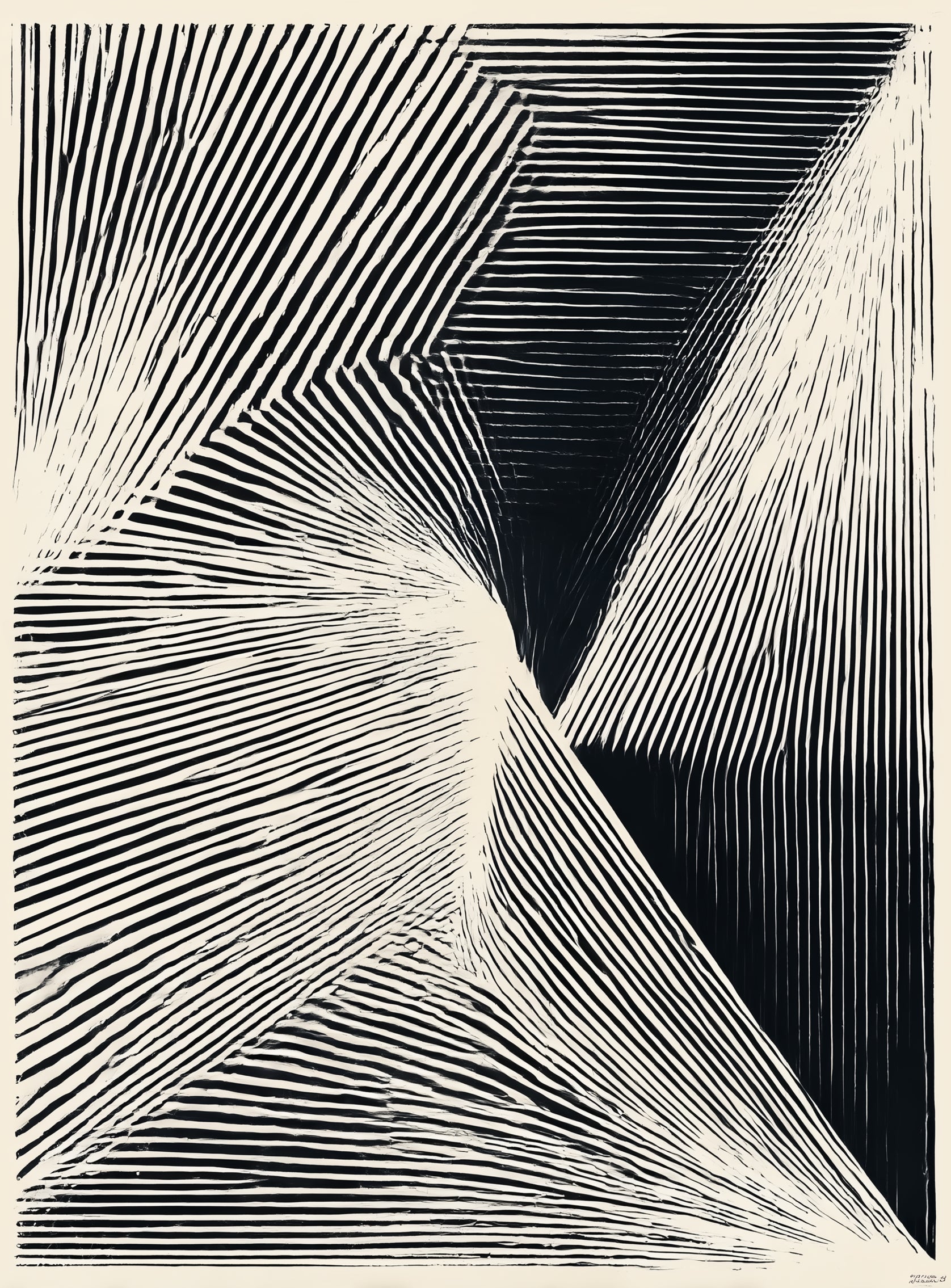 Where the lines break inward