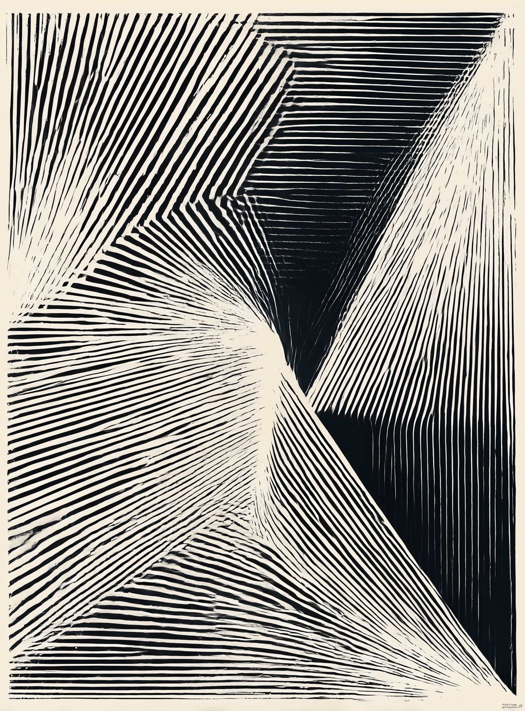 Where the lines break inward