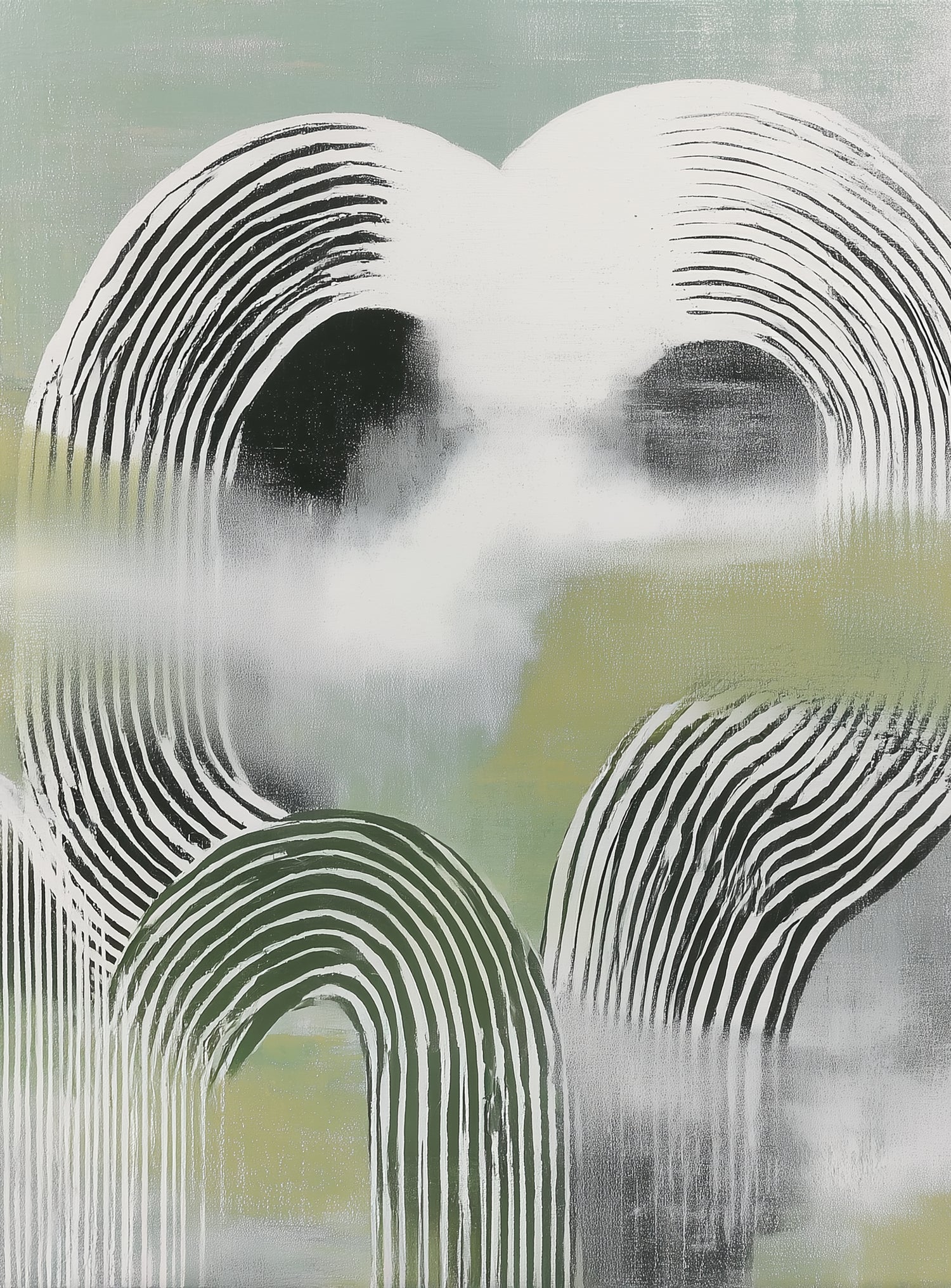 Black arcs in green haze