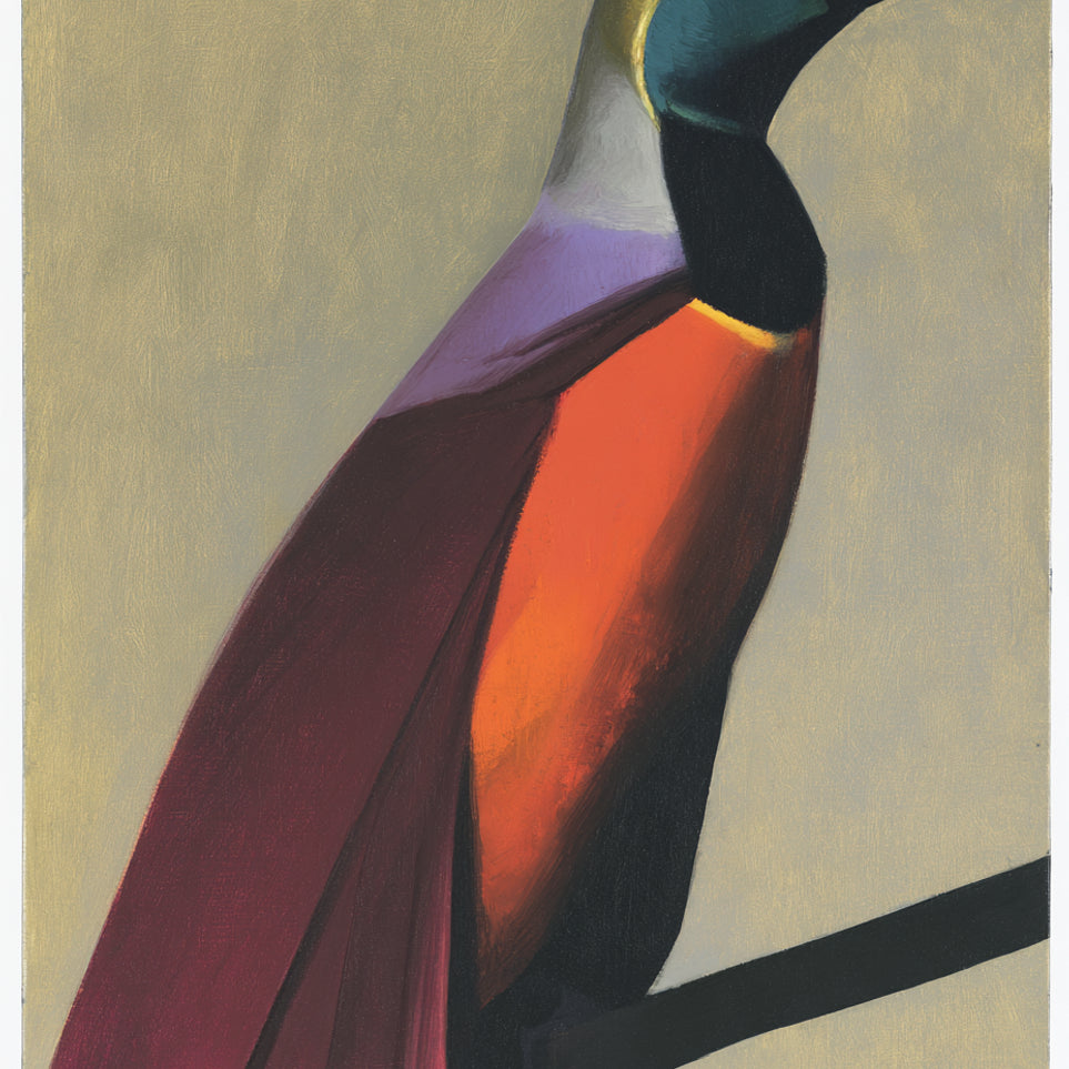 Bright bird on a branch