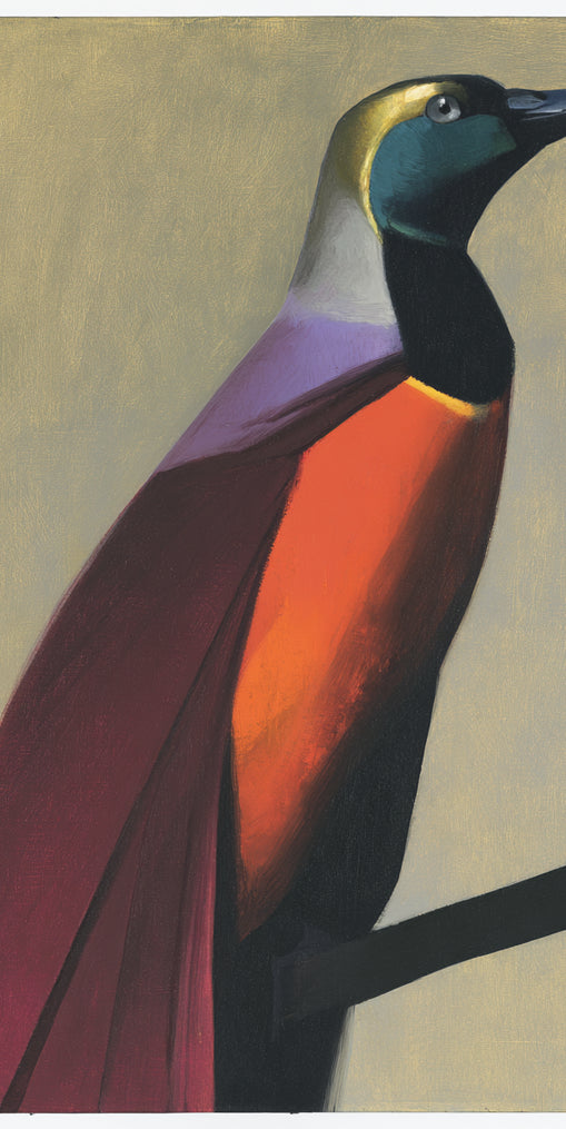 Bright bird on a branch
