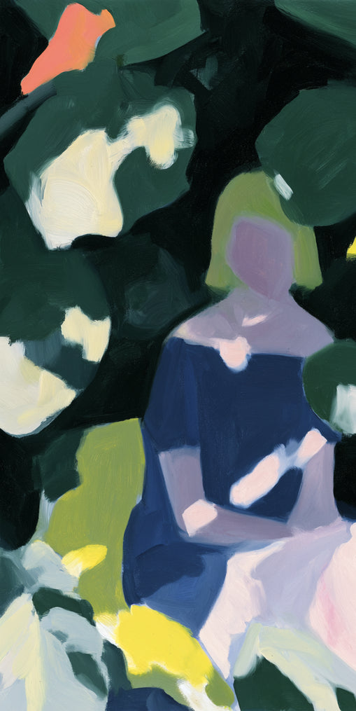 Figure in garden shadows