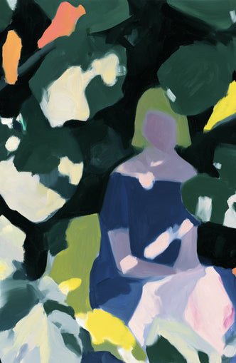 Figure in garden shadows