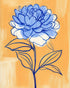 Blue Flower on Orange Field