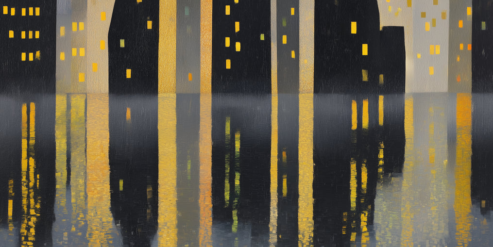 Windows above their reflections