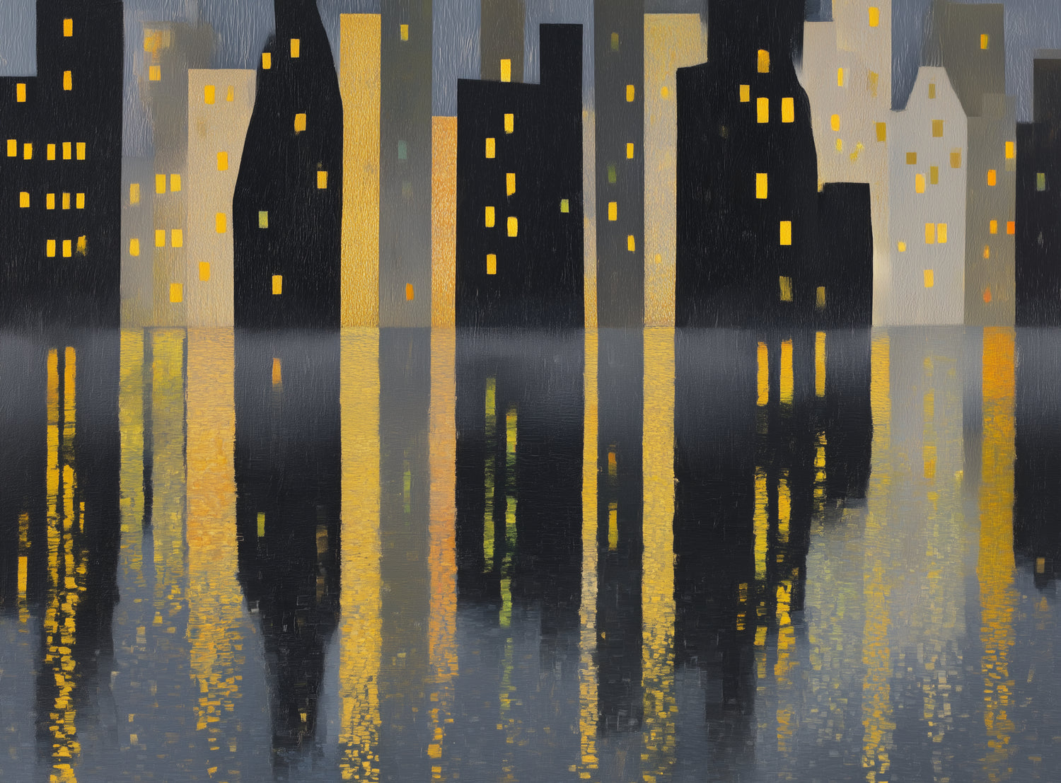 Windows above their reflections