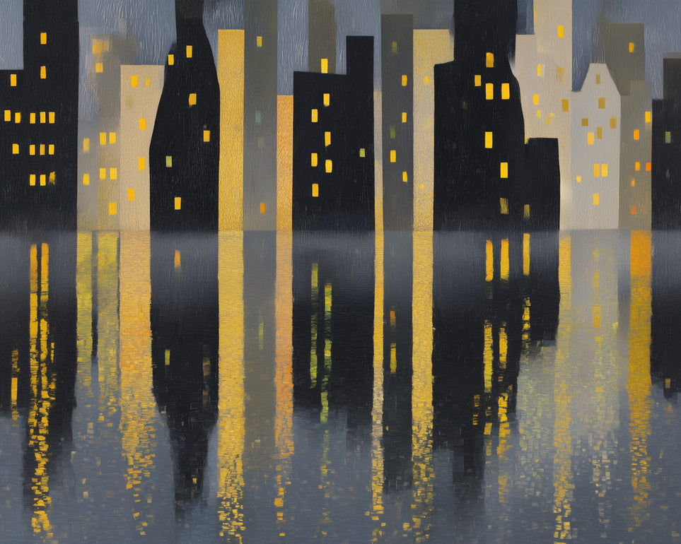 Windows above their reflections
