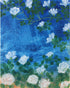 White blossoms on cobalt blue