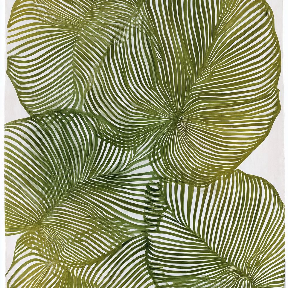 Palm leaves pressed together