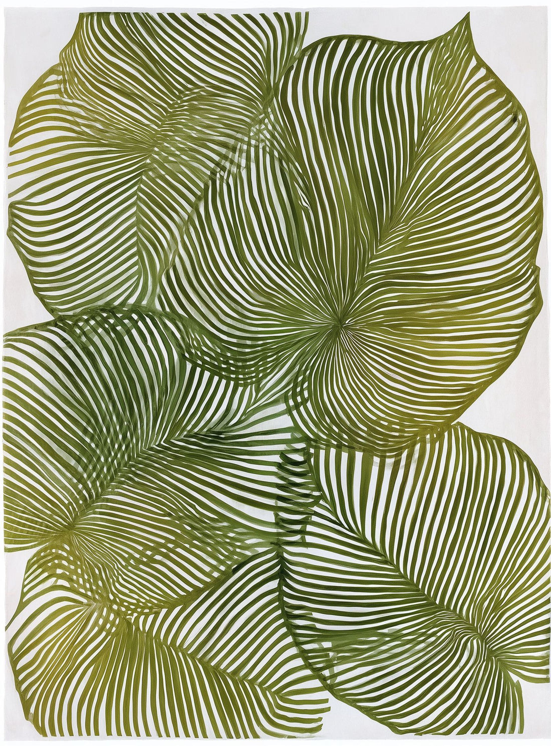 Palm leaves pressed together