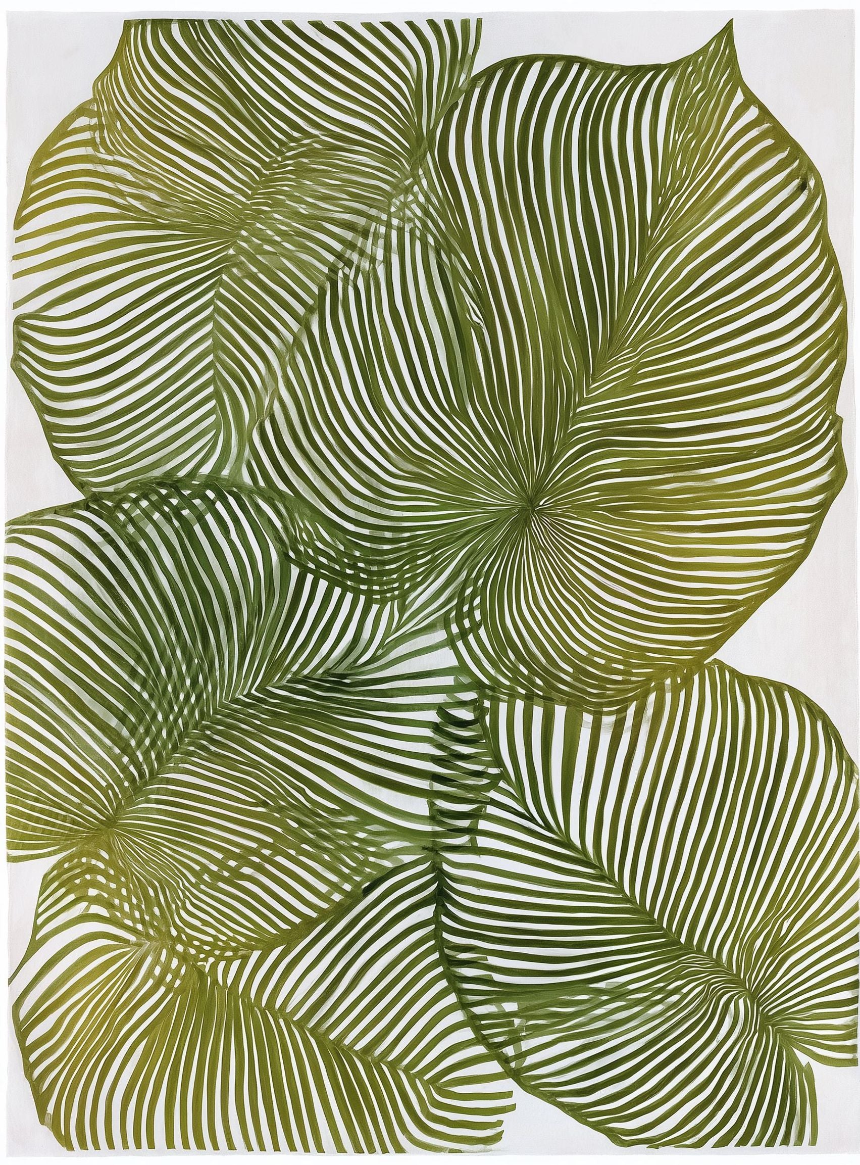 Palm leaves pressed together