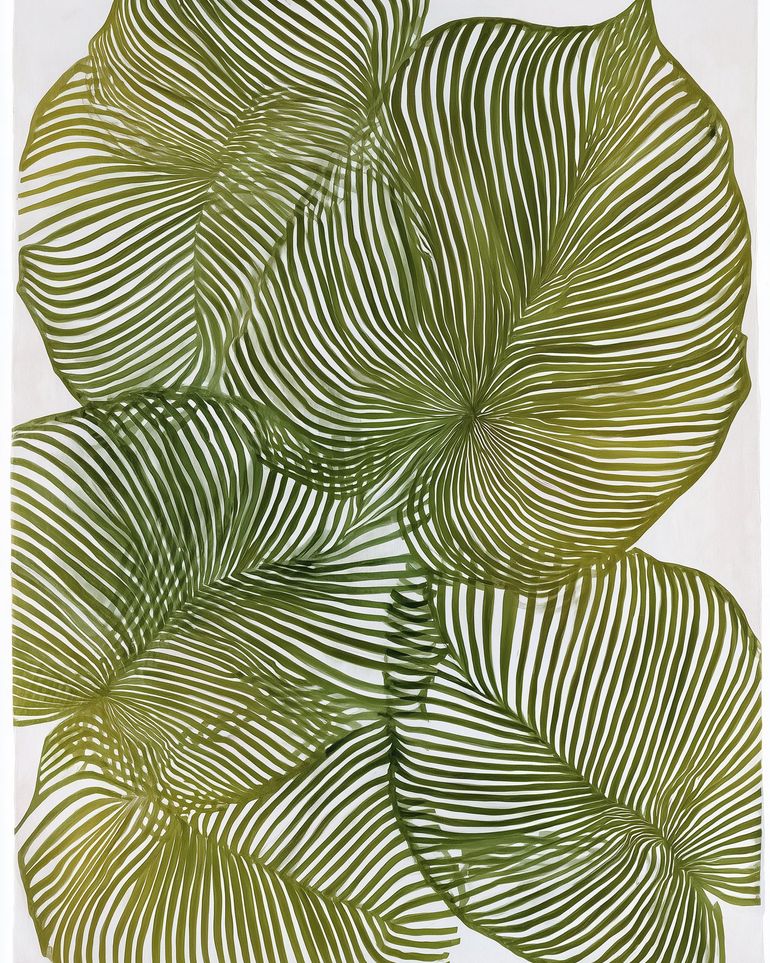 Palm leaves pressed together