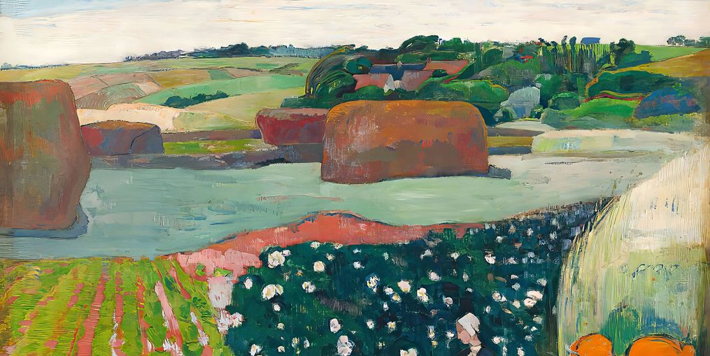 Haystacks in Brittany by Gauguin