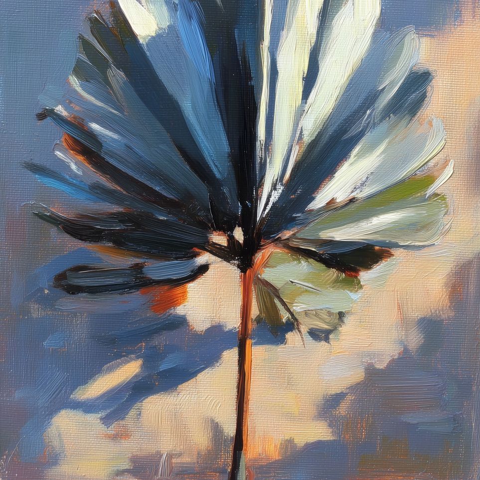 Veined Leaf in Thick Paint